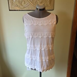 Talbots XL Like New Lace Tshirt Tank